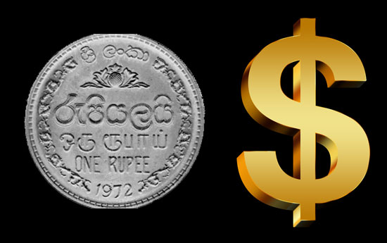 ඩොලරයට සාපේක්ෂව රුපියල අවප්රමාණය වෙයි ඩොලරයට සාපේක්ෂව රුපියල අවප්රමාණය වෙයි